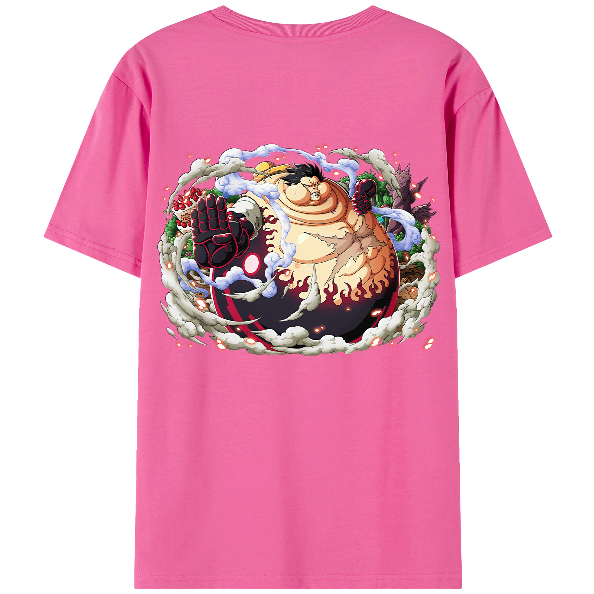 ワンピース モンキー・D・ルフィ ONE PIECE Monkey D. Luffy レディース半袖Tシャツ(バックプリント)